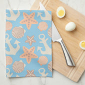 Nautisch pasteel theedoek (Quarter Fold)