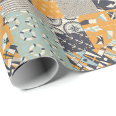 Nautisch patchwork cadeaupapier (Rol Hoek)