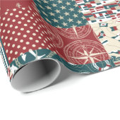Nautisch patchwork cadeaupapier (Rol Hoek)