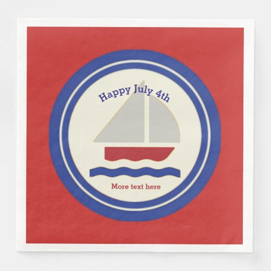Nautisch patriottisch papier Napkins Servet (Voorkant)