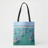 Nautisch patriottisch winkelen canvas tas (Voorkant)