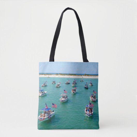 Nautisch patriottisch winkelen canvas tas (Voorkant)