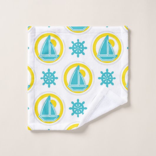 Nautisch patroon bad handdoek (Wasdoekje)