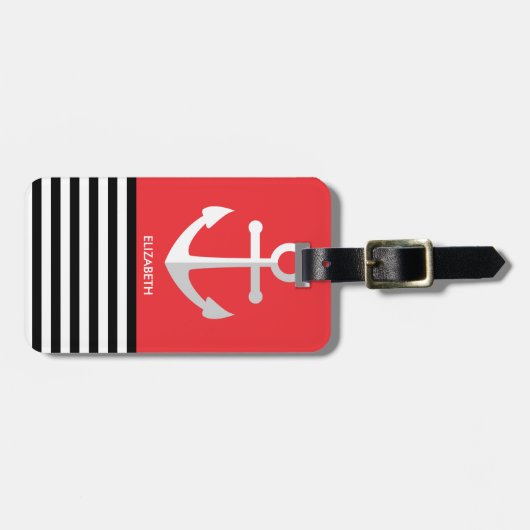 Nautisch patroon bagagelabel (Voorkant horizontaal)