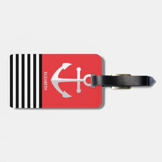 Nautisch patroon bagagelabel (Achterkant horizontaal)