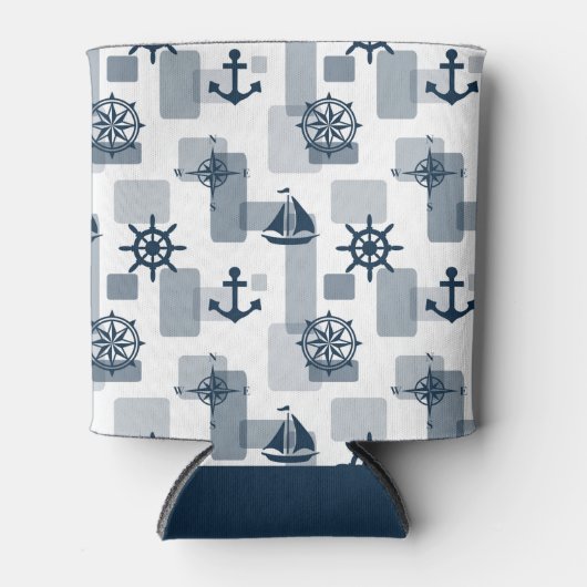 Nautisch patroon blikjeskoeler (Voorkant)