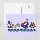 Nautisch patroon briefkaart (Voorkant / Achterkant)