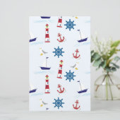 Nautisch patroon briefpapier (Staand voorkant)