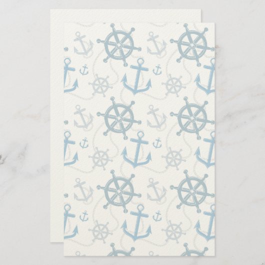 Nautisch patroon briefpapier (Voorkant / Achterkant)