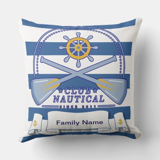 Nautisch patroon buitenkussen (Achterkant)