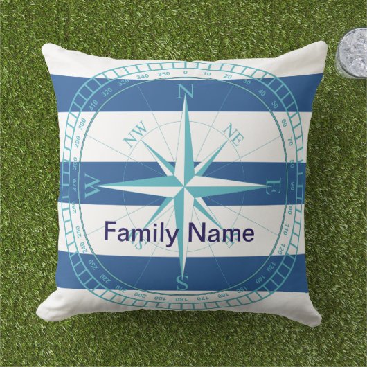 Nautisch patroon buitenkussen (Gras)