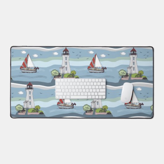 Nautisch patroon bureaumat (Keyboard & Muis)