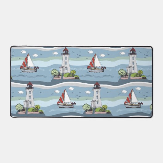 Nautisch patroon bureaumat (Voorkant)