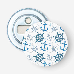 Nautisch patroon button flesopener