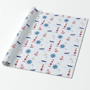 Nautisch patroon cadeaupapier