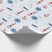 Nautisch patroon cadeaupapier (Hoek)