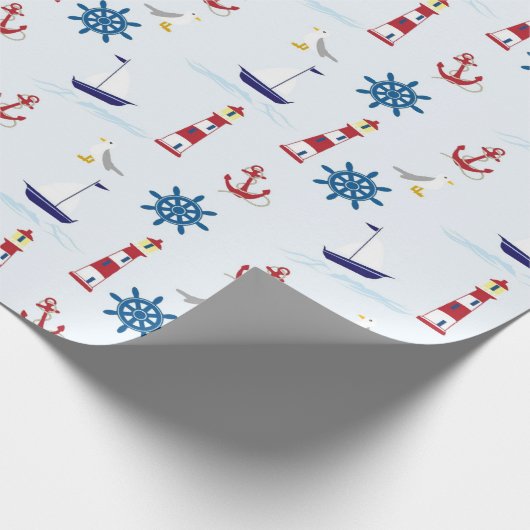 Nautisch patroon cadeaupapier (Hoek)