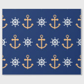 Nautisch patroon cadeaupapier (Vlak)