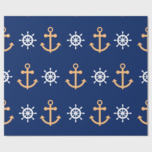 Nautisch patroon cadeaupapier (Vlak)