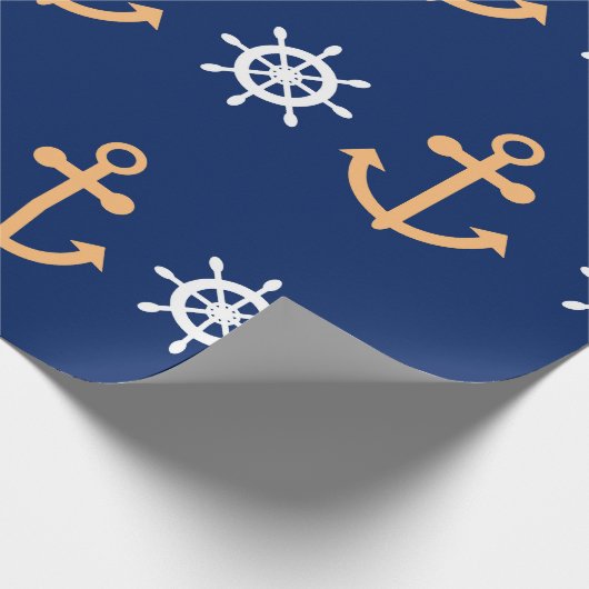 Nautisch patroon cadeaupapier (Hoek)