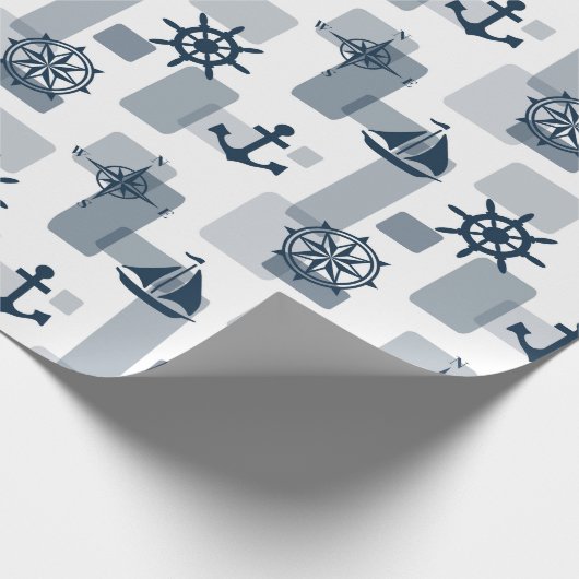 Nautisch patroon cadeaupapier (Hoek)