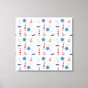 Nautisch patroon canvas afdruk