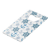 Nautisch patroon creditkaart flessenopener (Voorkant Gekanteld)