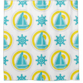 Nautisch patroon douchegordijn (Voorkant)