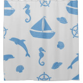 Nautisch patroon douchegordijn (Voorkant)