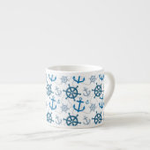 Nautisch patroon espresso kop (Voorkant rechts)