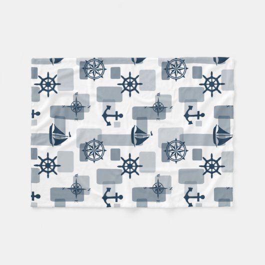 Nautisch patroon fleece deken (Voorkant (Horizontaal))