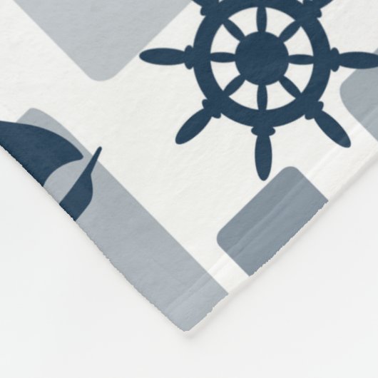 Nautisch patroon fleece deken (Hoek)