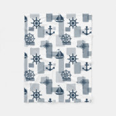 Nautisch patroon fleece deken (Voorkant)