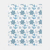 Nautisch patroon fleece deken (Voorkant)