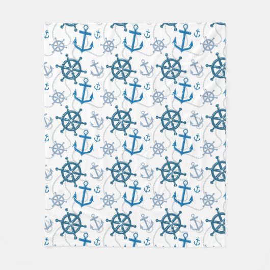 Nautisch patroon fleece deken (Voorkant)