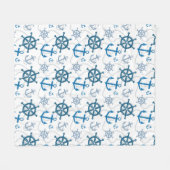 Nautisch patroon fleece deken (Voorkant (Horizontaal))