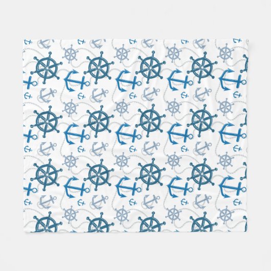 Nautisch patroon fleece deken (Voorkant (Horizontaal))