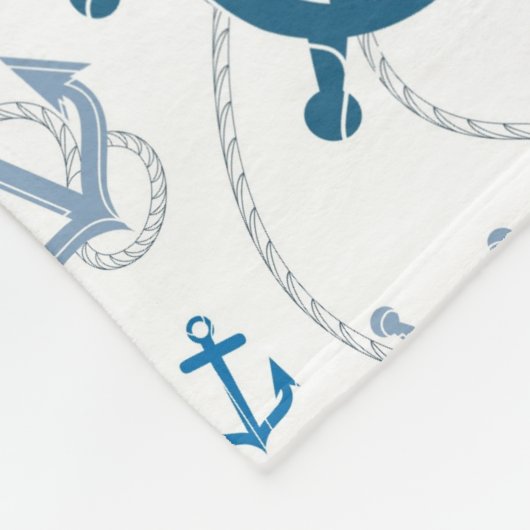 Nautisch patroon fleece deken (Hoek)