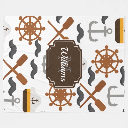 Nautisch patroon fleece deken (Voorkant (Horizontaal))