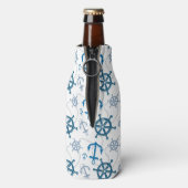 Nautisch patroon flesjeskoeler (Fles Achterkant)