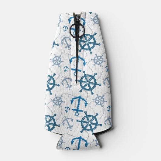 Nautisch patroon flesjeskoeler (Achterkant)