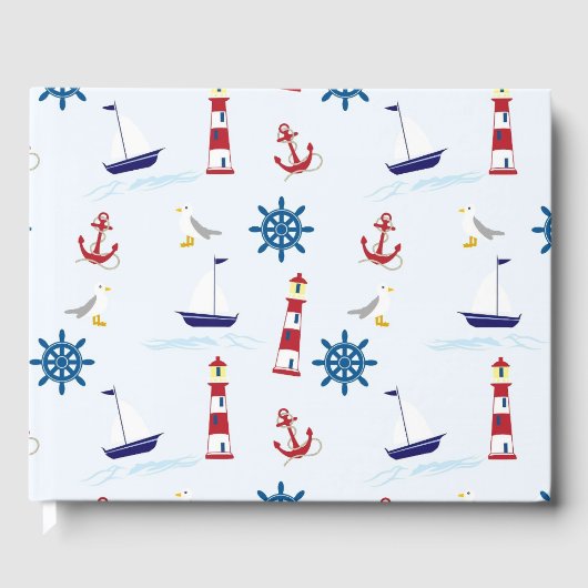 Nautisch patroon gastenboek (Voorkant)