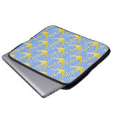 Nautisch patroon geel anker laptop hoesje laptop sleeve (Voorkant onderkant)