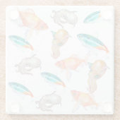 Nautisch patroon glazen onderzetter (Achterkant)