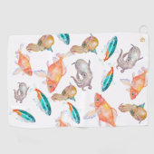 Nautisch patroon golfhanddoek (Horizontaal)