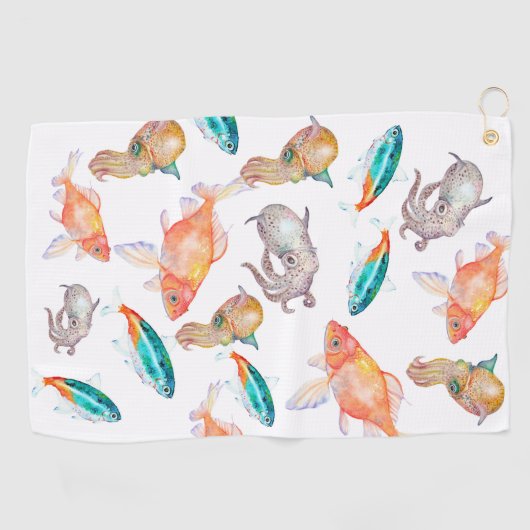 Nautisch patroon golfhanddoek (Horizontaal)