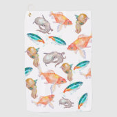 Nautisch patroon golfhanddoek (Voorkant)