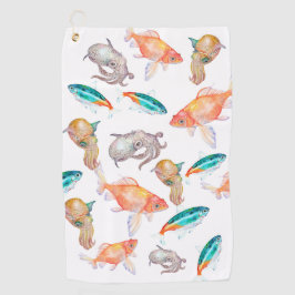 Nautisch patroon golfhanddoek