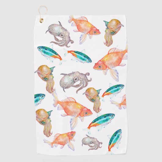 Nautisch patroon golfhanddoek (Voorkant)