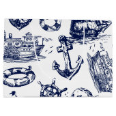 Nautisch patroon groot cadeauzakje (Achterkant)